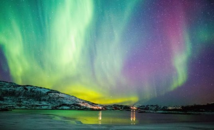 il bellissimo fenomeno dell'aurora boreale