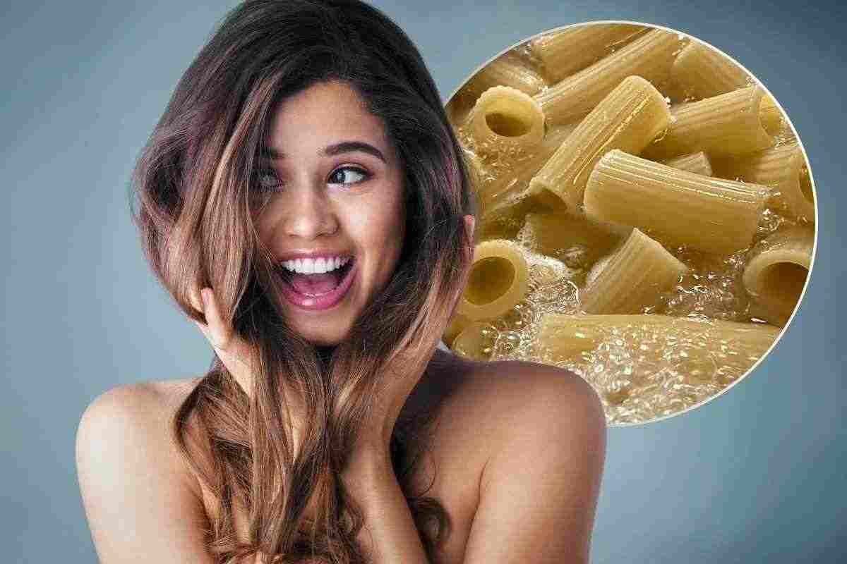 acqua di cottura della pasta sui capelli